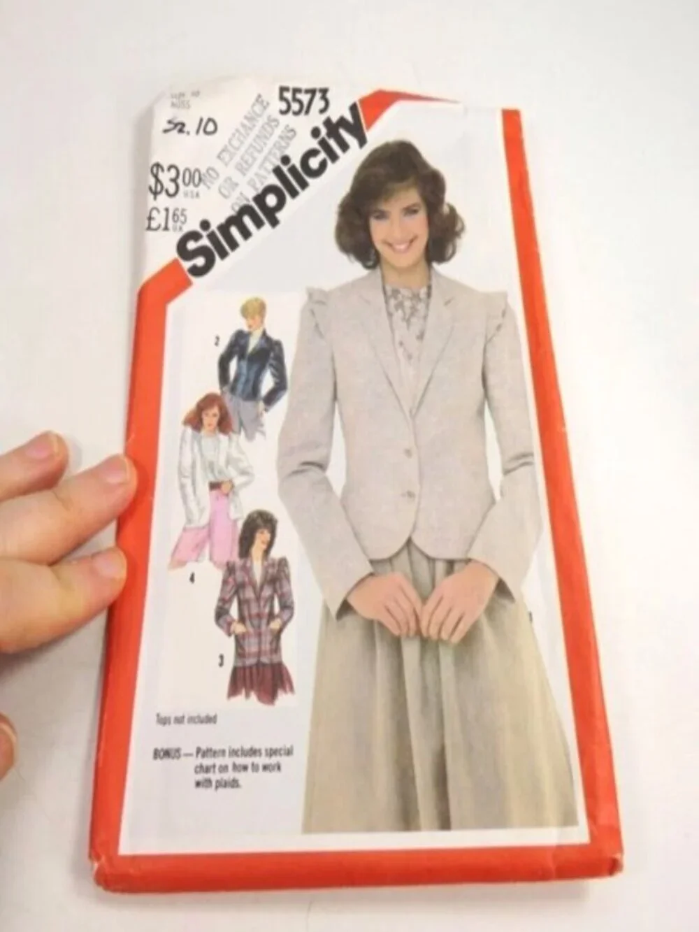 Simplicity 5573 | Vintage 80s Tailored Lined Blazer & Jacket | Size 10